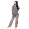 Fruit of the Loom Women's Long Sleeve Crew Neck Top and Fleece Bottom Pajama Set - 2 of 4