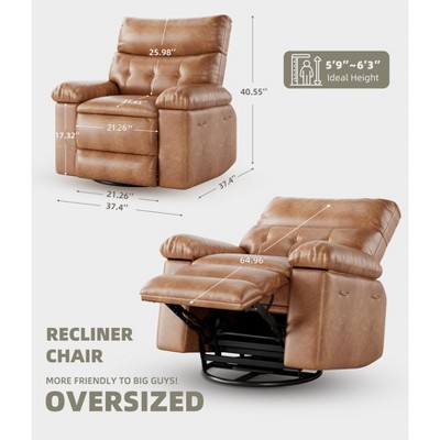 Recliner chair dimensions with height and depth measurements