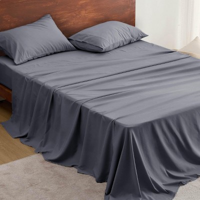 3-4 Pcs Cooling Sheet Set Bamboo Rayon Blend, Breathable & Silky, Deep Pockets for Hot Sleepers