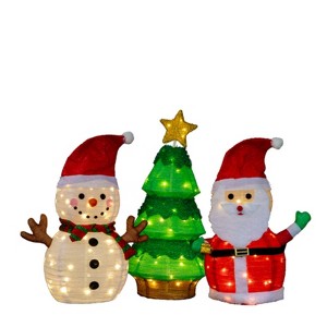 SEVOBAL Inflatable 3PCS Santa and Snowman and Xmas Tree Christmas Decorations Holiday Decor for Xmas Outdoor Indoor Decor, Red, 51.2"*15"*30.7" - 1 of 4