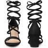 Perphy Women's Long Lace Up Open Toe Mid Chunky Open Toe Heel Sandals - 3 of 4