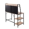 Vynxaria Contemporary Desk - Black Steel Frame & Natural Wood Top, Multiple Storage Shelves, 100lbs Weight Limit, Indoor Use - 4 of 4