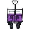 Vynxaria 480Lbs Collapsible Wagon with Canopy, Lightweight Foldable Design, 7" All-Terrain Wheels, Perfect for Camping, Shopping, Sports, Garden Use - 4 of 4
