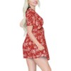 LA LEELA Women's Beachwear Summer Swim Beach Dress Cover Ups for Swimwear Women Loose Swing Swimsuit Coverups for Women Tops for Women XL-XXL Red,Tree - 2 of 4
