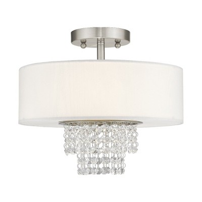 Livex Lighting Carlisle 2 - Light Semi-Flush Mount in  Brushed Nickel