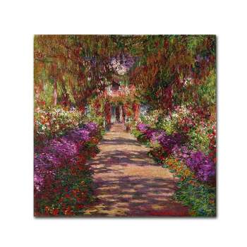 24" x 24" A Pathway in Monet's Garden by Claude Monet - Trademark Fine Art