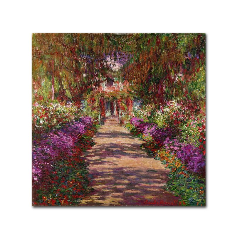 24&#34; x 24&#34; A Pathway in Monet&#39;s Garden by Claude Monet - Trademark Fine Art, 1 of 6