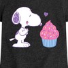 Girls' - Peanuts - Snoopy Heart Cupcake Fitted Short Sleeve Graphic T-Shirt - 2 of 4