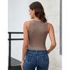 Womens Summer Basic Sleeveless Crew Neck Casual Tank Tops Bustier Crop Top Bustier Summer Ribbed Fitted Cropped Tank - 2 of 4
