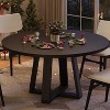 Round Dining Table with Sturdy Cross-Shaped Base & Adjustable Foot Pads for 4-6(Table Only) - 4 of 4