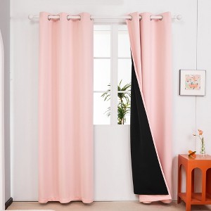 Deconovo Satin 100% Light sheiled Curtains 2Panels For LivingRoom or Bedroom - 1 of 4