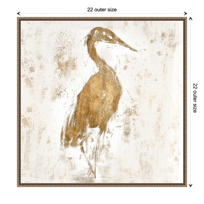 Gilded Heron Abstract Canvas Framed Wall Art 22 x 22-in