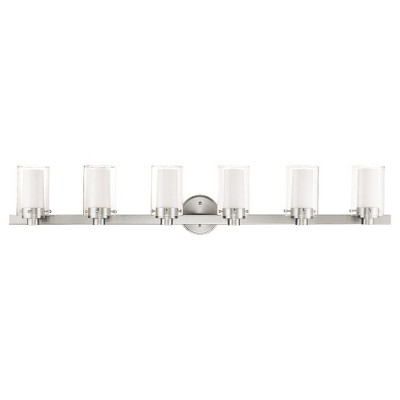 Brushed Nickel 6-Light Modern Bathroom Vanity Fixture