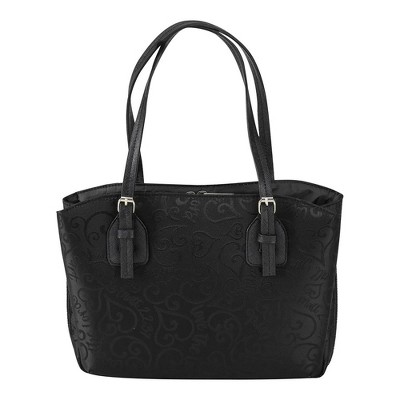 White Dove Designs Bible Cover-Wedge Shape-Heart Matthew 22:37 Jacquard-X Large-Black