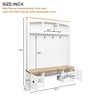 PAGED Freestanding Coat Racks with Wood Grain Bench and Top,Hall Tree with 4 Hooks and Shell Handles,Entryway Furniture for Hanging Clothes - 3 of 4