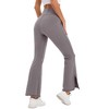 WhizMax Women's High-Waisted Flared Yoga Pants with Side Slits and Pockets - 4 of 4