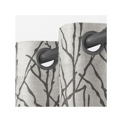 Black Pearl Linen Blend Sheer Grommet Curtain Panels, 54"x84"