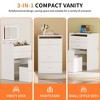 Sapphtopaz Makeup Vanity Desk with Mirror and Lights, Wood Makeup Table with Drawer & Storage Cabinet Dresser For Bedroom - 2 of 4