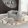 CAVINAS Soft Bean Bag Chair for Adults, Square Lazy Sofa with High Resilient Foam and Footstool, for Living Room and Bedroom, Gray - 3 of 4