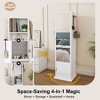 QingMoon Full Length Mirror, 360° Swivel Jewelry Armoire, Standing Storage Cabinet with Coat Rack and 4-Tier Open Shelf for Entryway - 4 of 4