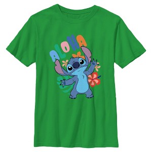 Boys Lilo & Stitch Colorful Aloha Stitch T Shirt - 1 of 4