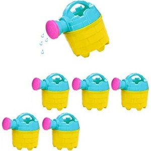 4E's Novelty 6 Pack Mini Watering Cans for Kids 4.5in – Fun Beach Toys & Gardening Set - 1 of 4