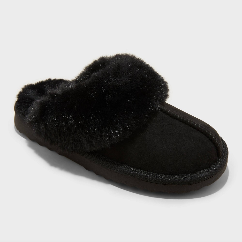Kids' Inez Scuff Slippers - Cat & Jack™ Black 13