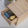 Martha Stewart 2pc Stackable Boxes with Drawers Natural Wood: Desk Organizer Set for Office & Drawer Organization - 3 of 4