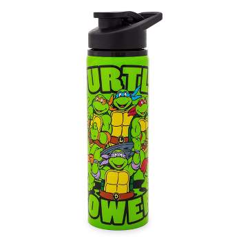 Silver Buffalo Teenage Mutant Ninja Turtles "Turtle Power" Stainless Steel Water Bottle