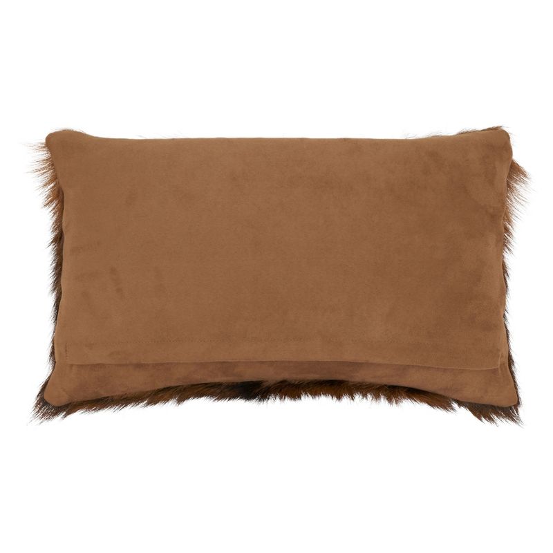 Saro Lifestyle Goat Fur Throw Pillow With Poly Filling, Brown, 2 of 3