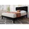 Velvet Bed Frame, Upholstered Platform Bed with Button Tufted Headboard & Under-Bed Storage Space, Sturdy Wooden Slats Support, No Box Spring Needed - 3 of 4