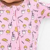 Bellabu Bear Baby Milk and Cookies Pink Bamboo Convertible Footie - 2 of 4