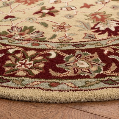 Elegant Heritage Ivory Wool 6' Round Tufted Area Rug