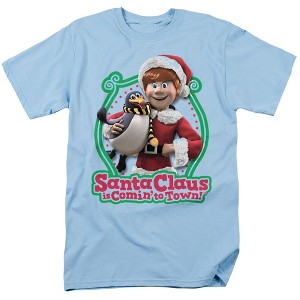 Men's Santa Claus Is Comin To Town Penguin T-Shirt - 1 of 4