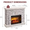 SinCiDo Farmhouse Fireplace TV Stand,w/ 42"Mantelpieces&23"Free Standing Electric Fireplace Heaters,w/ Remote Control&Adjustable 3D Flame - 3 of 4