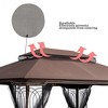 Sevobal Patio Umbrellas Outdoor Patio Gazebo Replacement Canopy, Double Tiered Gazebo Tent Roof Top Cover Only, Brown,129.93"*104.33"*36.78" - 2 of 4