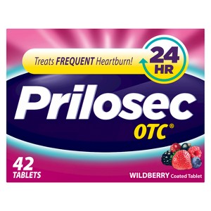 Prilosec OTC Omeprazole 20mg Delayed-Release Acid Reducer for Heartburn Relief Wildberry Tablets - 42ct - 1 of 4