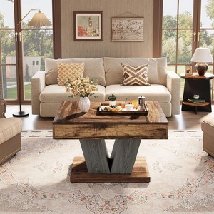 Hommoo 31.5" Modern Square Coffee Table Brown - 1 of 4