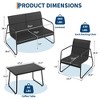 4-Piece Outdoor Patio Set with Textilene Fabric & Tempered Glass Table – All-Weather Conversation Furniture for Garden, Pool, Balcony - 2 of 4