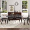 NicBex 55.12"/62.99"  Modern Artificial Stone Dining Table with Black Metal Leg for 6 People for Kitchen, Dining Room, Office - 2 of 4