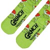 Dr. Seuss Adult The Grinch Santa Hat Fuzzy Cozy Anti-Slip Crew Socks 1 Pair (OSFM) Green - 4 of 4