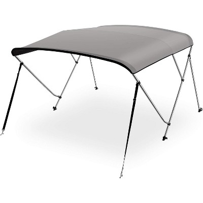 3 Bow Bimini Top Boat Cover for Protection with UV-Resistant Material, Adjustable Fit, Gray