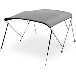 3 Bow Bimini Top Boat Cover for Protection with UV-Resistant Material, Adjustable Fit, Gray - 1 of 4