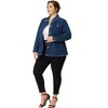 Agnes Orinda Women's Plus Size Classic Denim Frayed Washed Jean Jackets - image 3 of 4