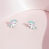 Girls' Pastel Enamel Unicorn Standard Sterling Silver Earrings - In Season Jewelry - 4 of 4
