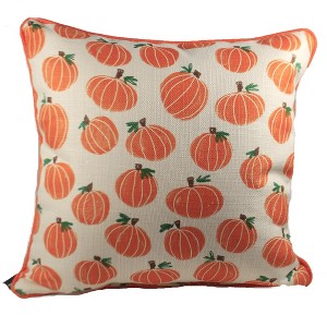 Fall 17.0 Inch Hand-Painted Pumpkin Pattern Pillow Indoor Throw Pillows - 1 of 3