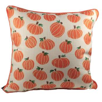 Fall 17.0 Inch Hand-Painted Pumpkin Pattern Pillow Indoor Throw Pillows