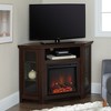 48" Corner Fireplace TV Stand with Faux Log Display, Glass Doors, and Storage for TVs up to 55" for Living Room and Bedroom - 3 of 4