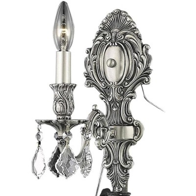 Elegant Lighting Monarch 1 light Pewter Wall Sconce Clear Royal Cut Crystal