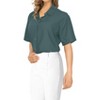 LA LEELA Womens Summer's Casual Blouse Shirt Blouses Short Sleeve Button Up Dress Tops Tee Shirts Coverup Hawaiian Dresses for Women - 3 of 4